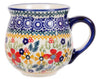 Polish Pottery Small Belly Mug (Ruby Bouquet) | K067S-DPCS at PolishPotteryOutlet.com