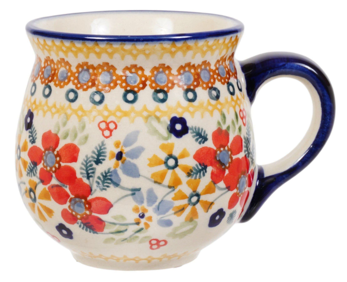 Mug, Belly Mug, Small, 7 oz in "Ruby Duet" by Manufaktura | K067S-DPLC