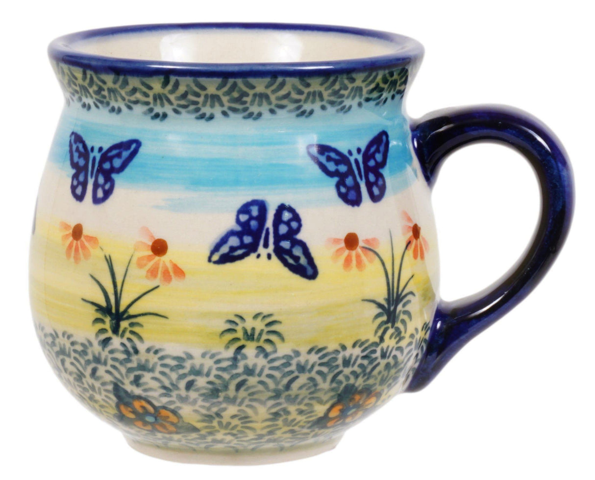 Mug, Belly Mug, Small, 7 oz in "Butterflies in Flight" by Manufaktura | K067S-WKM