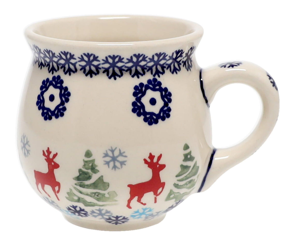 Mug, Belly Mug, Small, 7 oz in "Reindeer Games" by Manufaktura | K067T-BL07