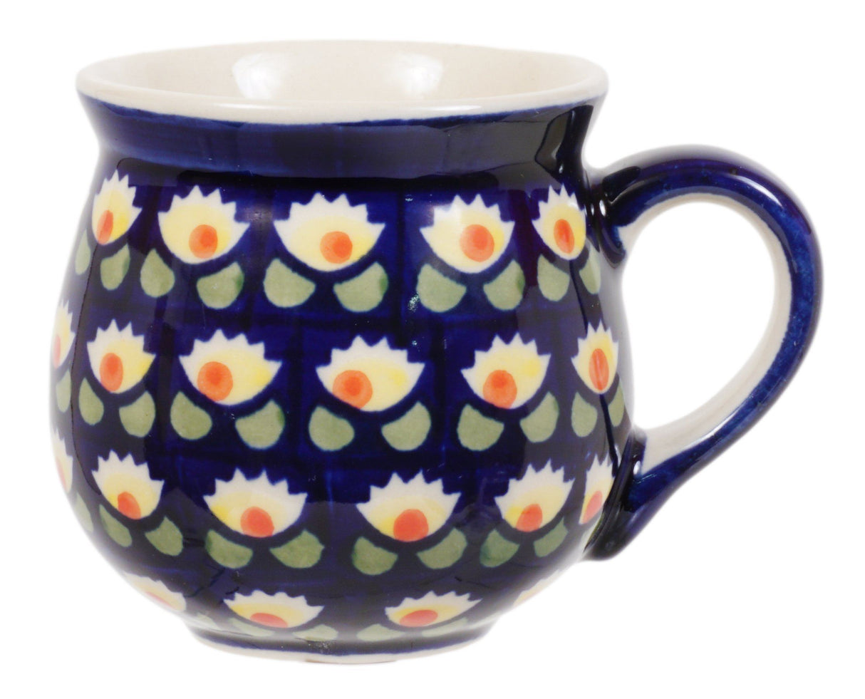 Mug, Belly Mug, Small, 7 oz in "Tulip Azul" by Manufaktura | K067T-LW