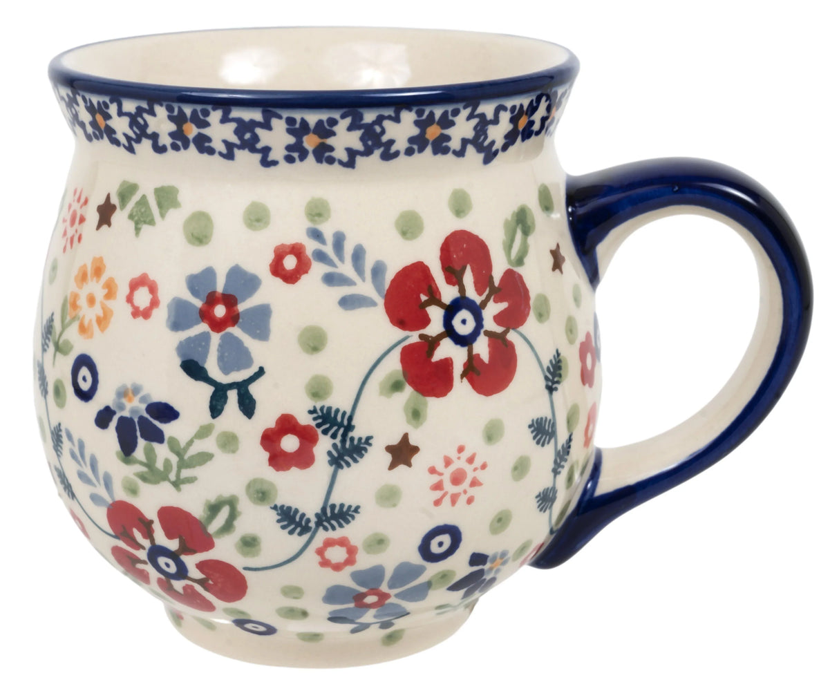 Mug, Belly Mug, 16 oz Large in "Full Bloom" by Manufaktura | K068S-EO34