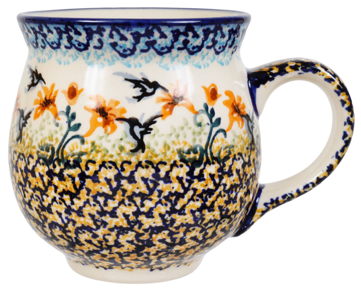 Mug, Belly Mug, 16 oz Large in "Hummingbird Harvest" by Manufaktura | K068S-JZ35