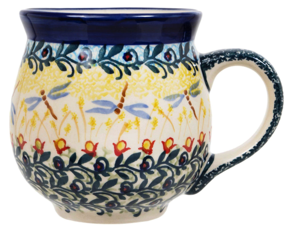 Mug, Belly Mug, 16 oz Large in "Dragonfly Delight" by Manufaktura | K068S-JZ36