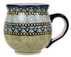 Polish Pottery Large Belly Mug (Blue Bells) | K068S-KLDN at PolishPotteryOutlet.com