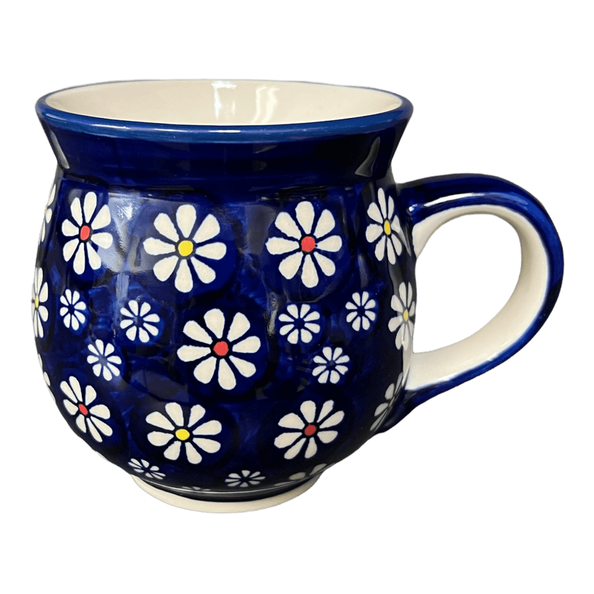 Mug, Belly Mug, 16 oz Large in "Midnight Daisies" by Manufaktura | K068S-S002