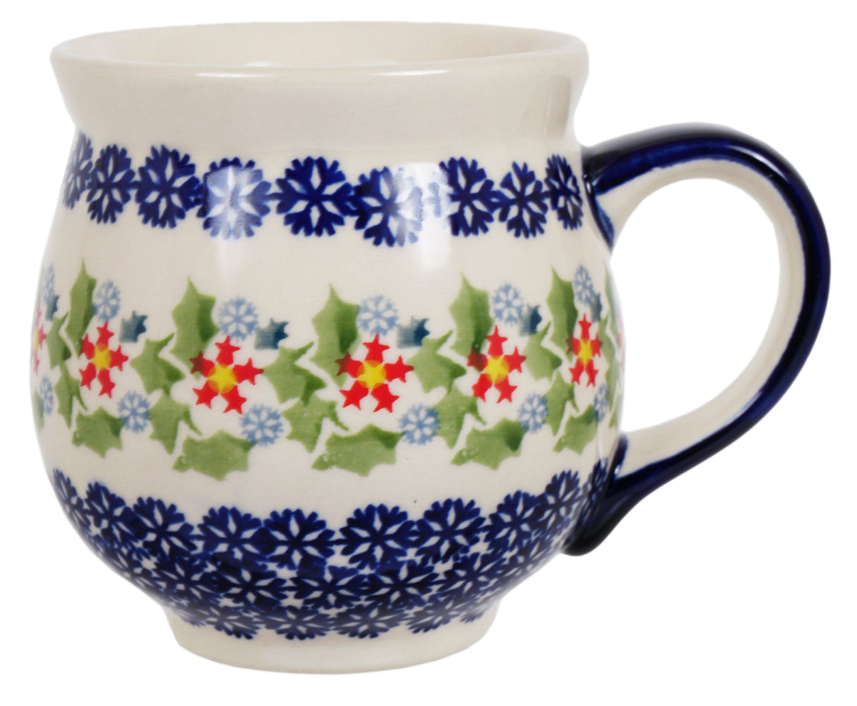 Mug, Belly Mug, 16 oz Large in "Holly In Bloom" by Manufaktura | K068T-IN13