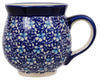 Polish Pottery Large Belly Mug (Blue on Blue) | K068T-J109 at PolishPotteryOutlet.com