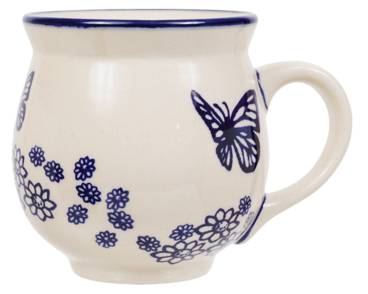 Mug, Belly Mug, 16 oz Large in "Butterfly Garden" by Manufaktura | K068T-MOT1
