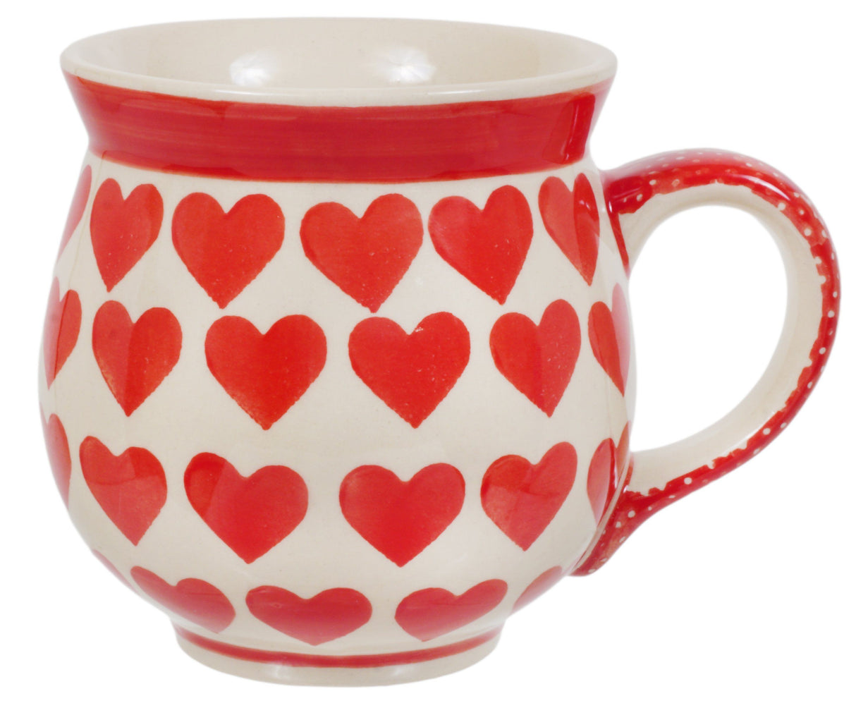 Mug, Belly Mug, 16 oz Large in "Whole Hearted Red" by Manufaktura | K068T-SEDC