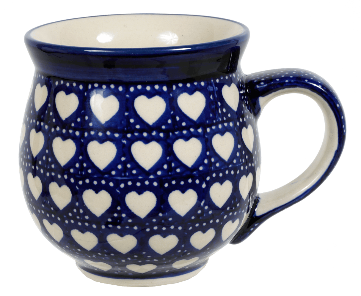 Mug, Belly Mug, 16 oz Large in "Torrent of Hearts" by Manufaktura | K068T-SEM