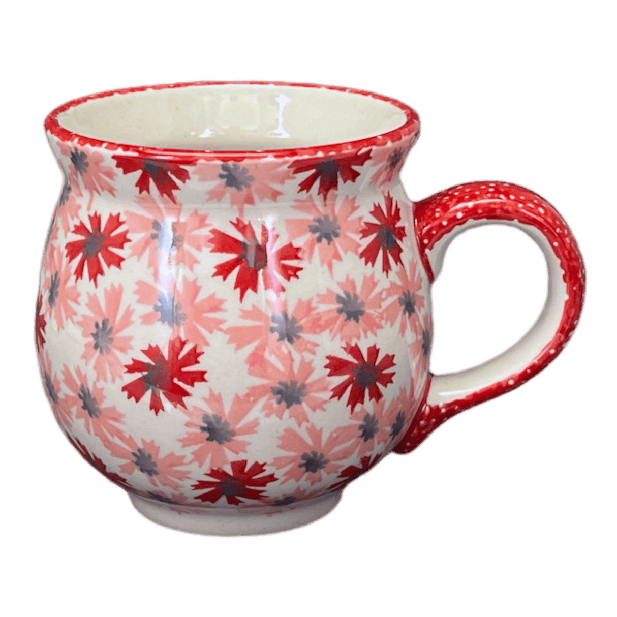 Mug, Belly Mug, 16 oz Large in "Scarlet Daisy" by Manufaktura | K068U-AS73