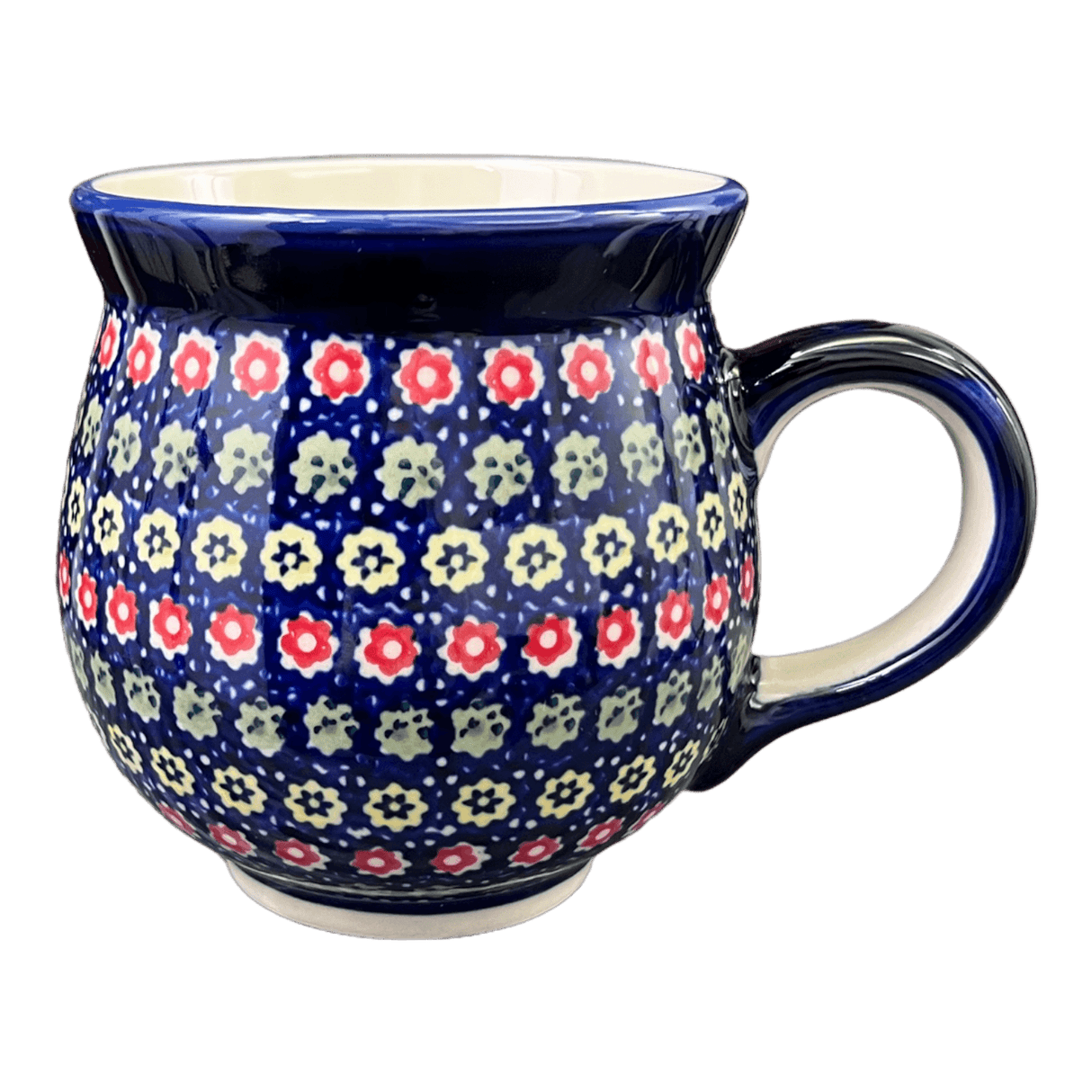 Mug, Belly Mug, 16 oz Large in "Rings of Flowers" by Manufaktura | K068U-DH17