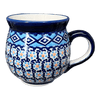 Polish Pottery Large Belly Mug (Blue Diamond) | K068U-DHR at PolishPotteryOutlet.com