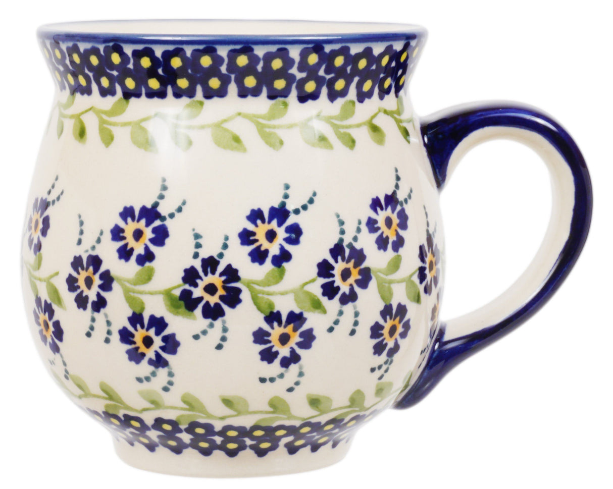 Mug, Belly Mug, 16 oz Large in "Blue Clematis" by Manufaktura | K068U-VB03