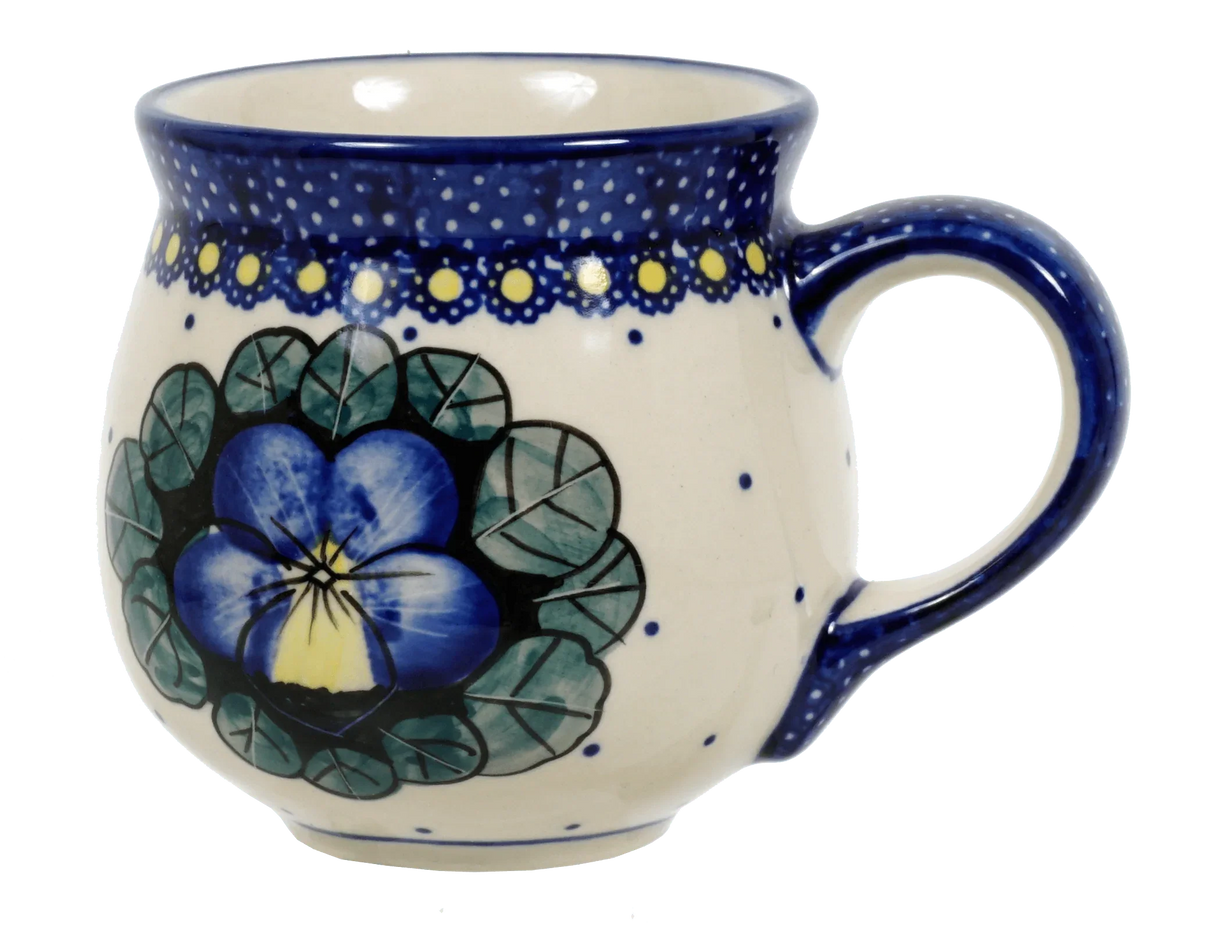 Mug, Belly Mug, 10 oz Medium in "Pansies" by Manufaktura | K090S-JZB