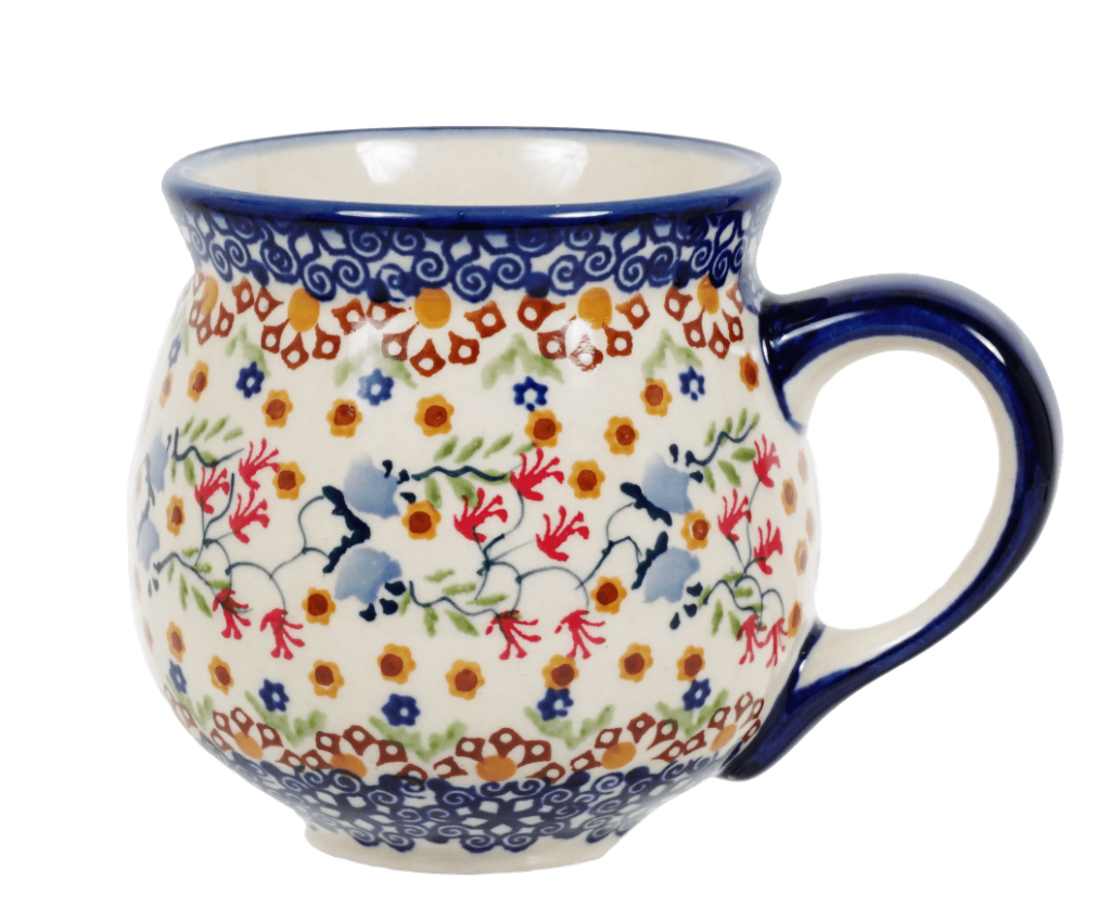 Mug, Belly Mug, 10 oz Medium in "Wildflower Delight" by Manufaktura | K090S-P273