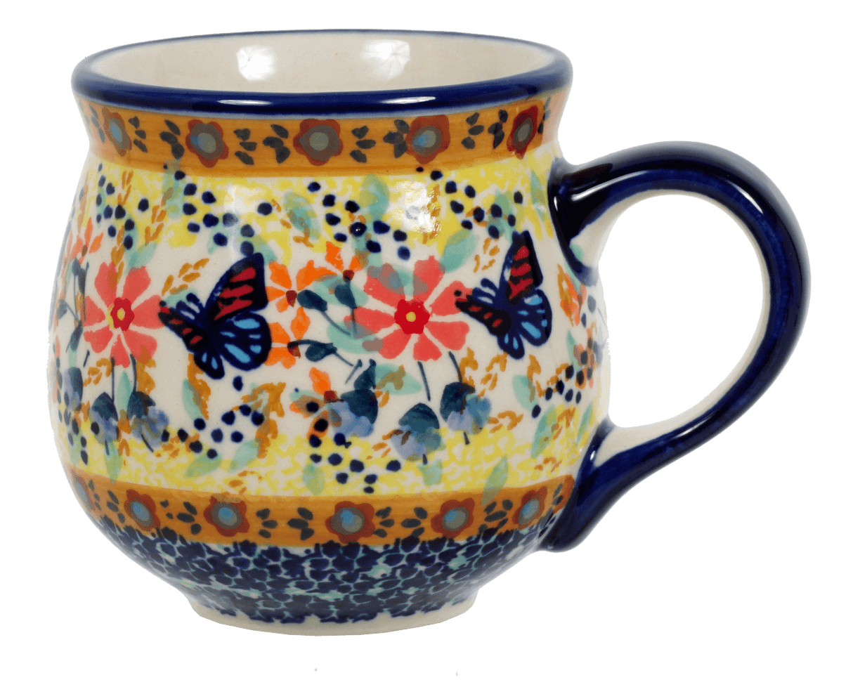 Mug, Belly Mug, 10 oz Medium in "Butterfly Bliss" by Manufaktura | K090S-WK73