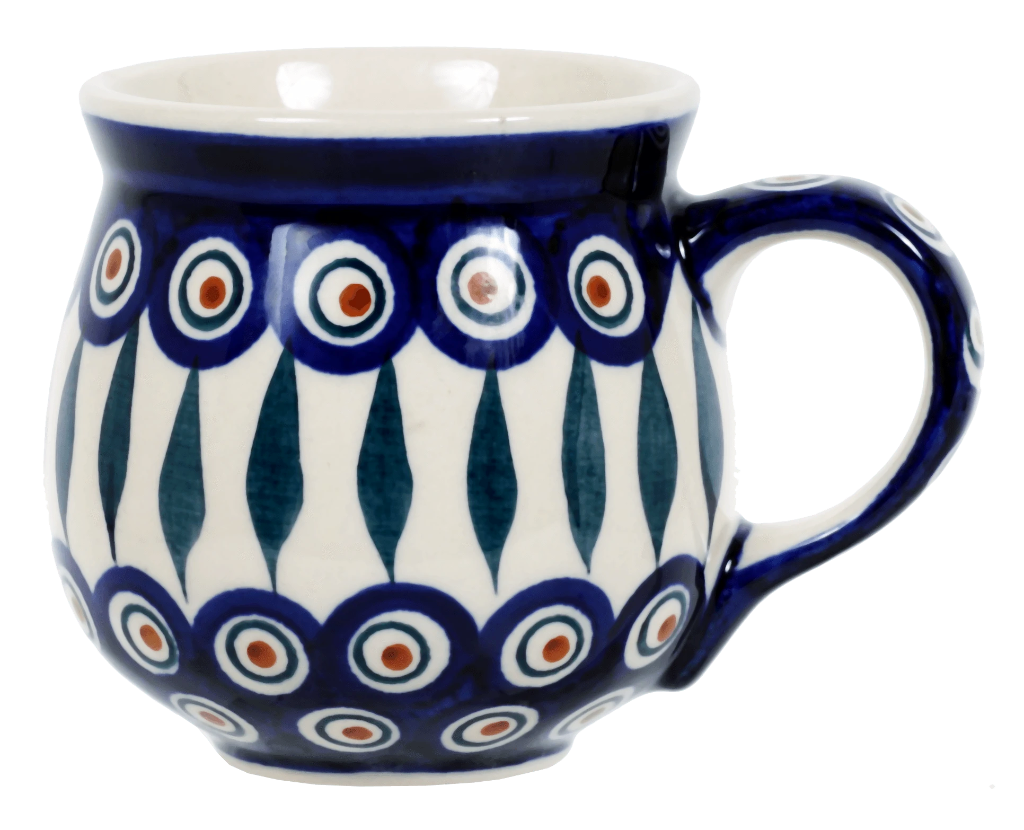 Mug, Belly Mug, 10 oz Medium in "Peacock" by Manufaktura | K090T-54