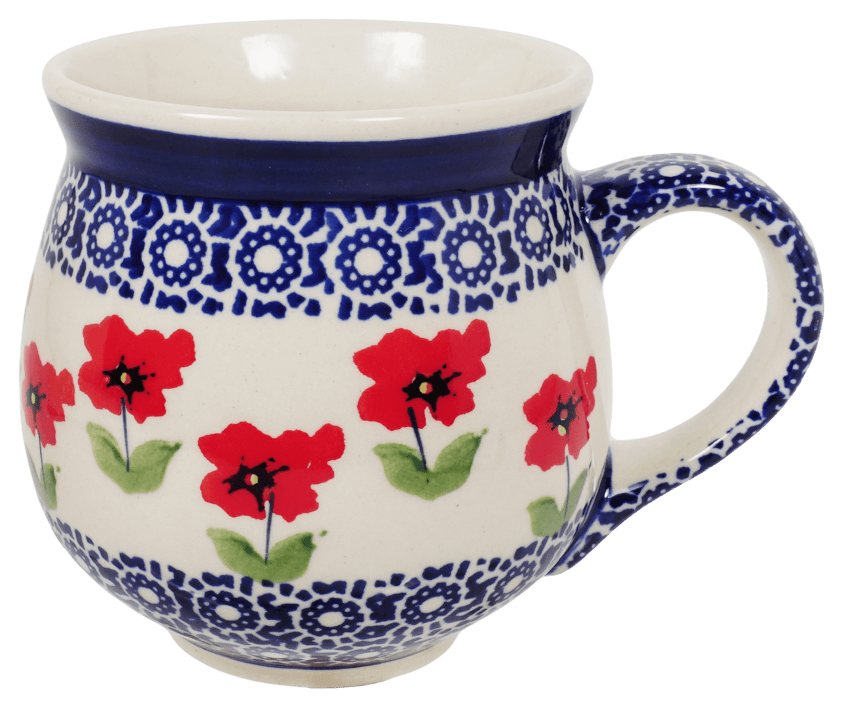 Mug, Belly Mug, 10 oz Medium in "Poppy Garden" by Manufaktura | K090T-EJ01