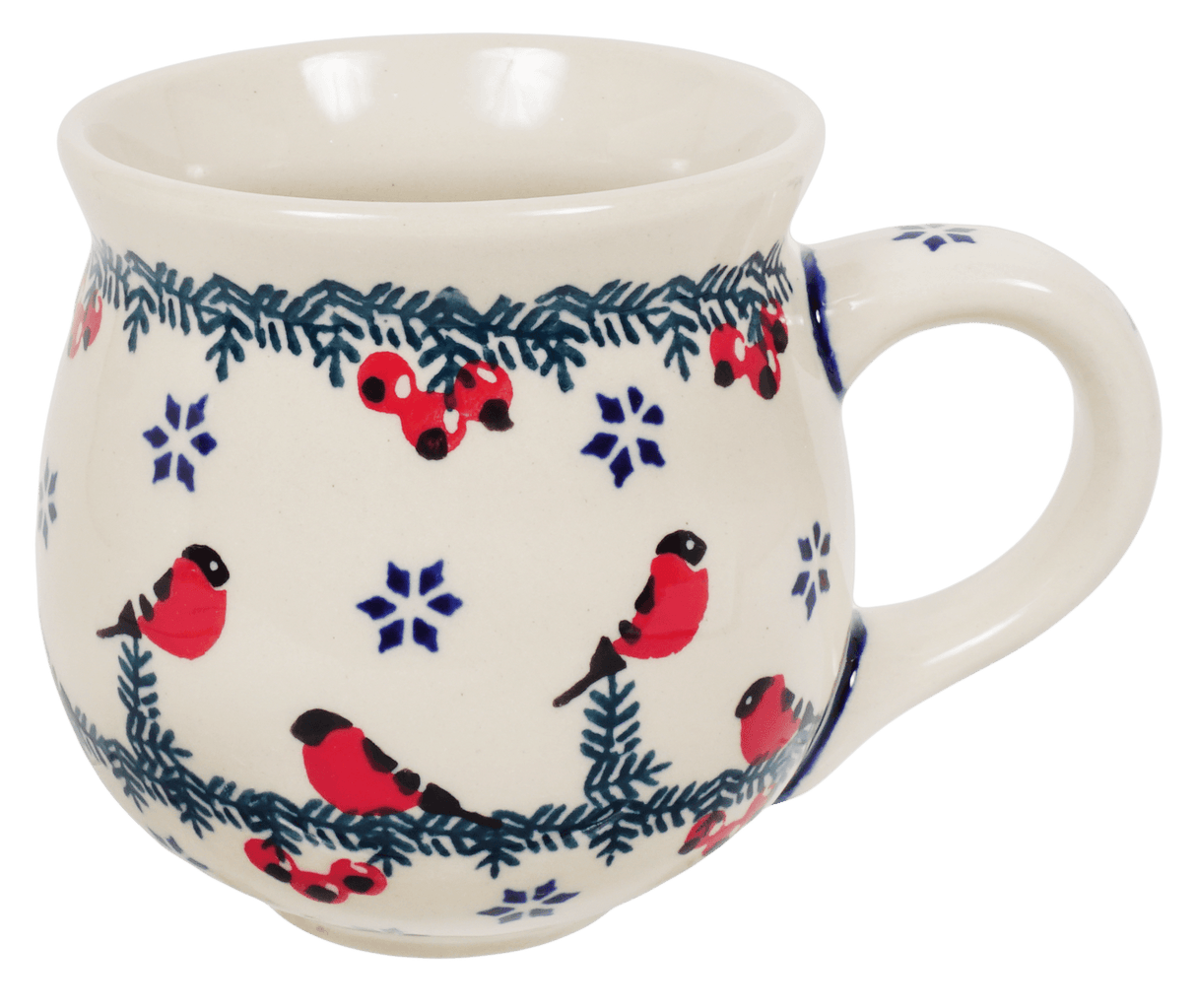 Mug, Belly Mug, 10 oz Medium in "Red Bird" by Manufaktura | K090T-GILE