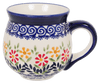 Polish Pottery Medium Belly Mug (Flower Power) | K090T-JS14 at PolishPotteryOutlet.com