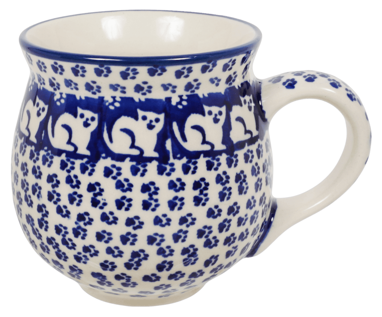 Mug, Belly Mug, 10 oz Medium in "Kitty Cat Path" by Manufaktura | K090T-KOT6