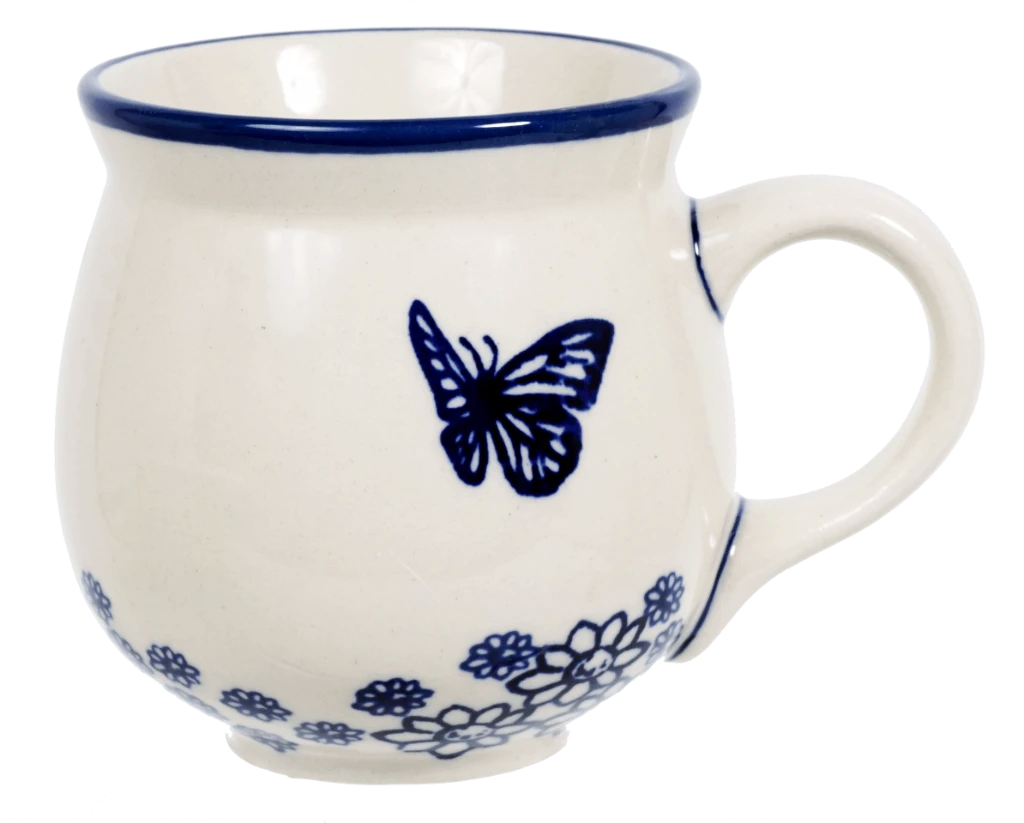Mug, Belly Mug, 10 oz Medium in "Butterfly Garden" by Manufaktura | K090T-MOT1