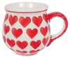 Polish Pottery Medium Belly Mug (Whole Hearted Red) | K090T-SEDC at PolishPotteryOutlet.com