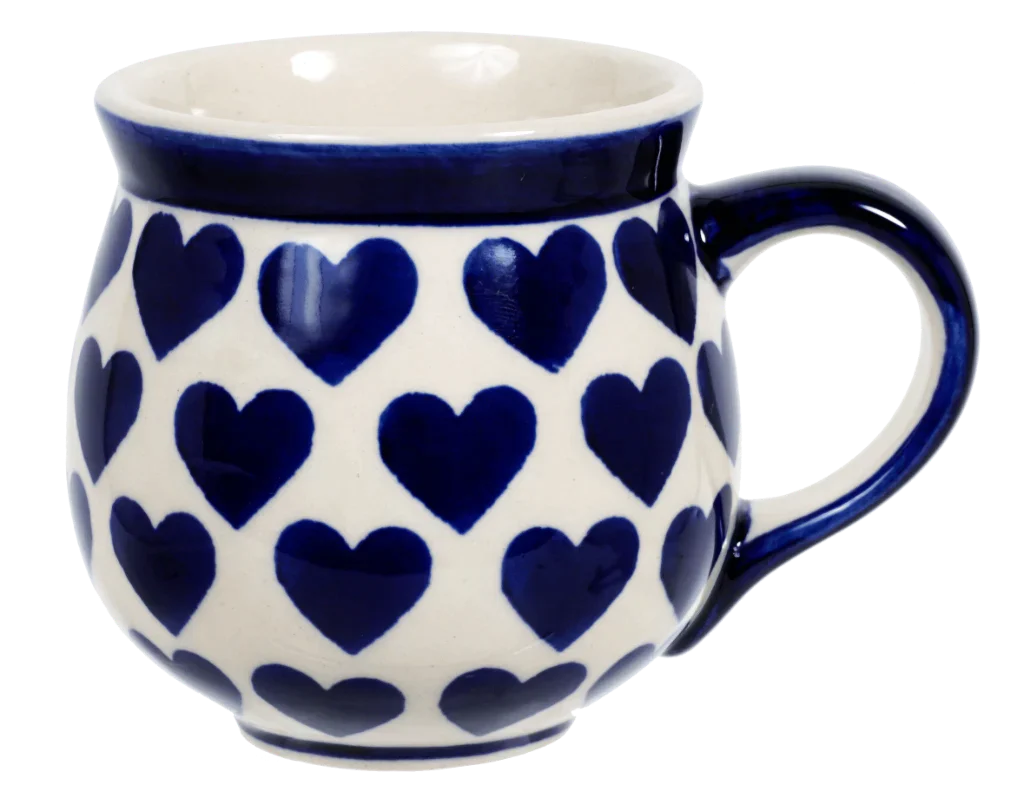 Mug, Belly Mug, 10 oz Medium in "Whole Hearted" by Manufaktura | K090T-SEDU