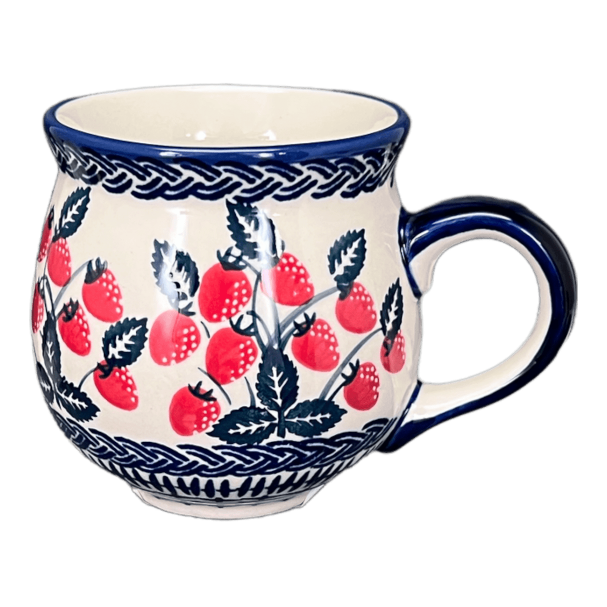 Mug, Belly Mug, 10 oz Medium in "Fresh Strawberries" by Manufaktura | K090U-AS70