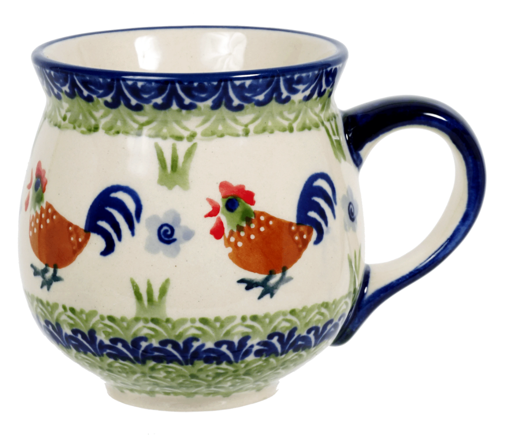 Mug, Belly Mug, 10 oz Medium in "Chicken Dance" by Manufaktura | K090U-P320