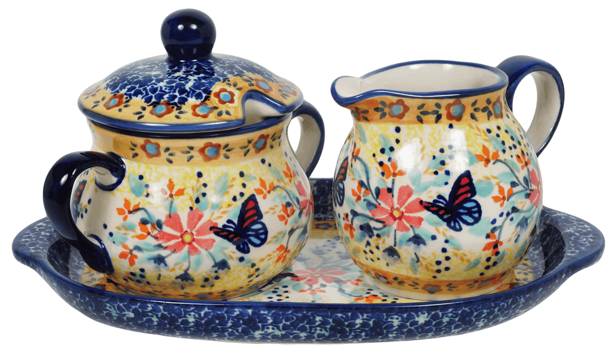 Cream & Sugar Set in "Butterfly Bliss" by Manufaktura | K091S-WK73