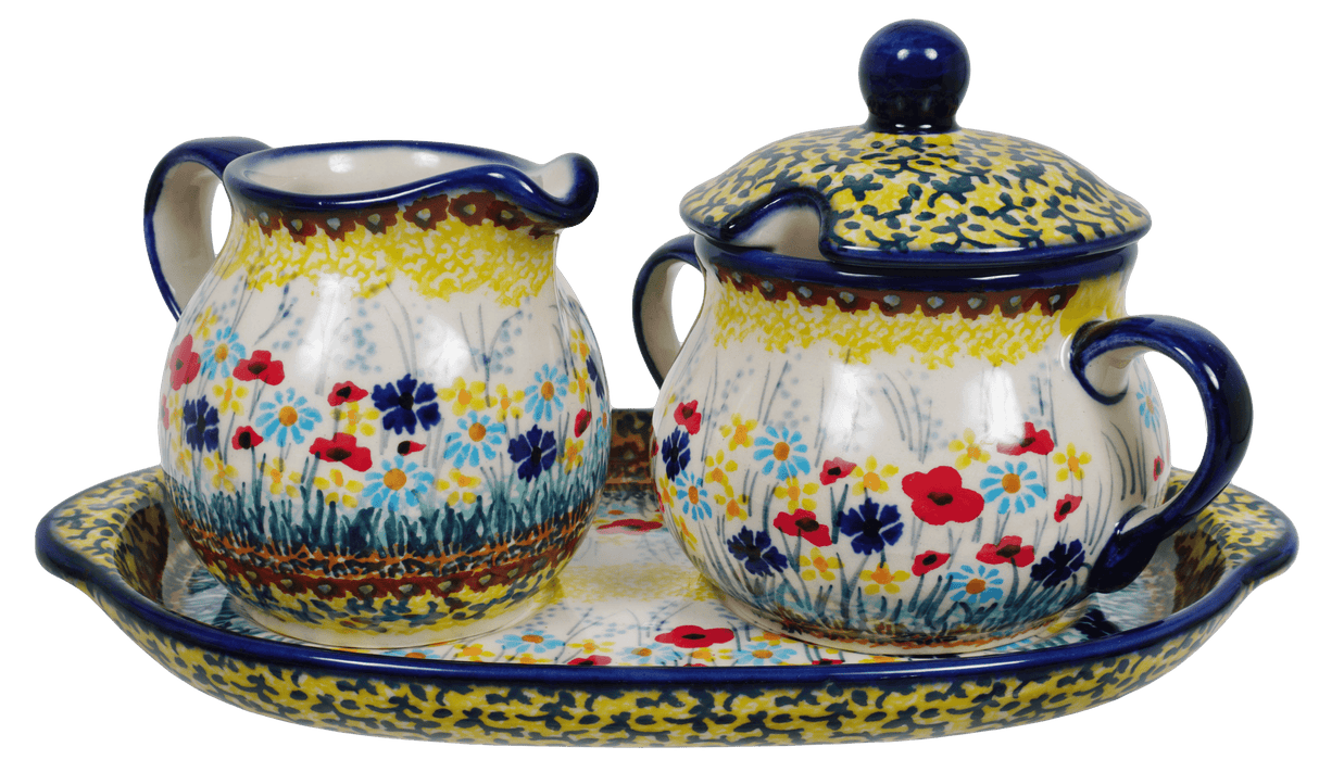 Cream & Sugar Set in "Sunlit Wildflowers" by Manufaktura | K091S-WK77