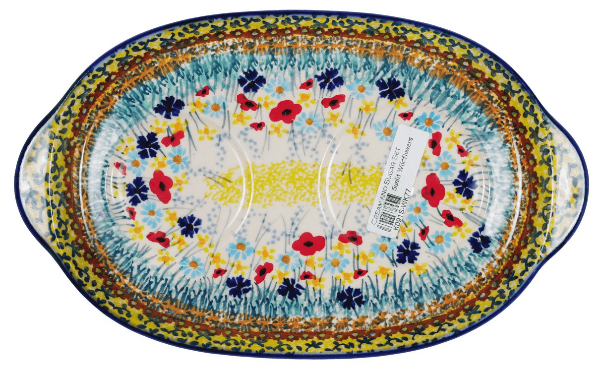 Cream & Sugar Set in "Sunlit Wildflowers" by Manufaktura | K091S-WK77