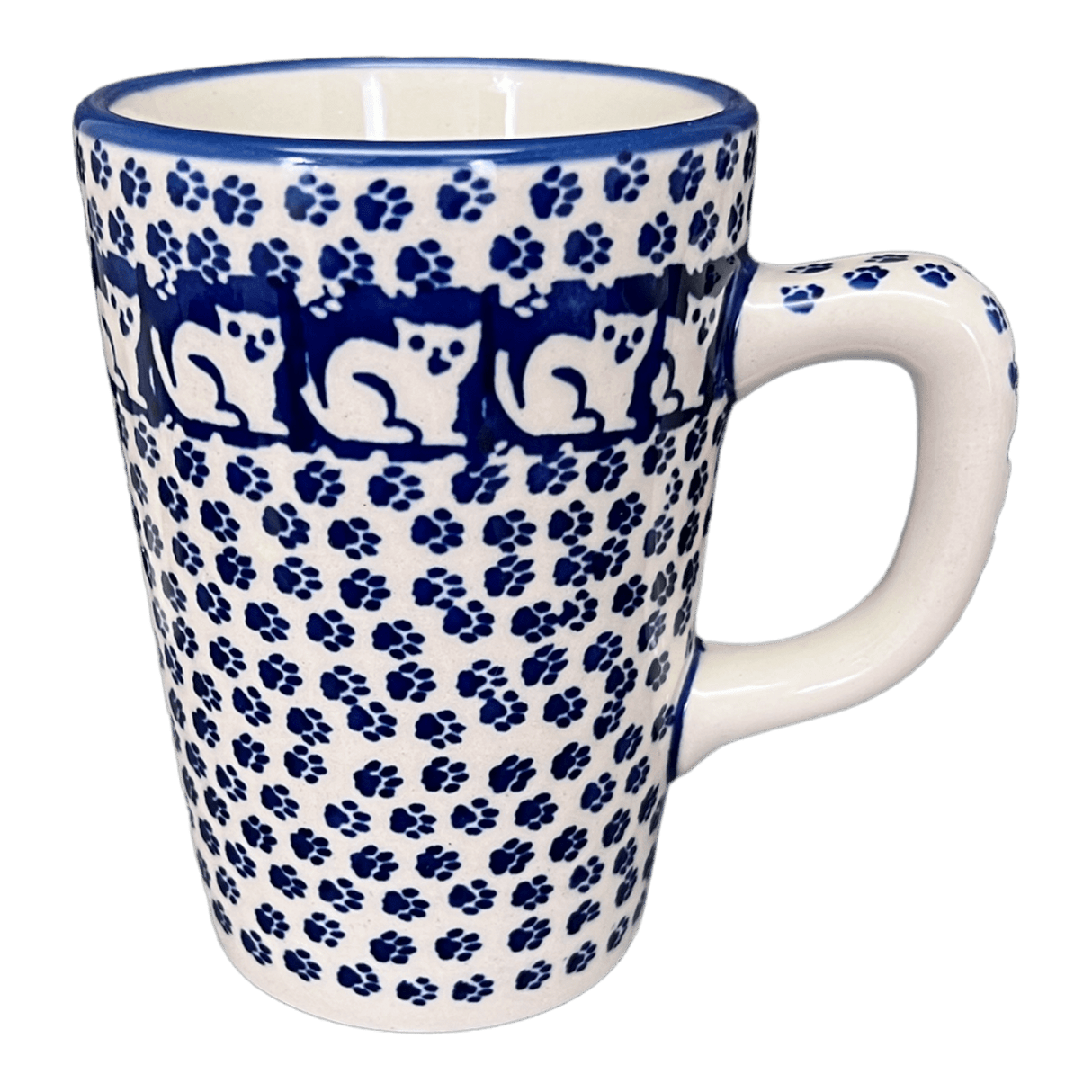 Mug, Pluton Mug, 12 oz in "Kitty Cat Path" by Manufaktura | K096T-KOT6