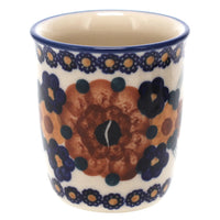 A picture of a Polish Pottery Wine Cup/Q-Tip Holder (Bouquet in a Basket) | K100S-JZK as shown at PolishPotteryOutlet.com/products/wine-cup-q-tip-holder-bouquet-in-a-basket-k100s-jzk