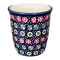 A picture of a Polish Pottery Wine Cup/Q-Tip Holder (Rings of Flowers) | K100U-DH17 as shown at PolishPotteryOutlet.com/products/wine-cup-q-tip-holder-rings-of-flowers-k100u-dh17