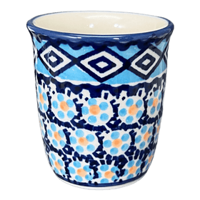 Polish Pottery Wine Cup/Q-Tip Holder (Blue Diamond) | K100U-DHR Additional Image at PolishPotteryOutlet.com