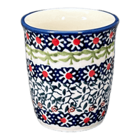 A picture of a Polish Pottery Wine Cup/Q-Tip Holder (Daisy Rings) | K100U-GP13 as shown at PolishPotteryOutlet.com/products/wine-cup-q-tip-holder-gp13-k100u-gp13