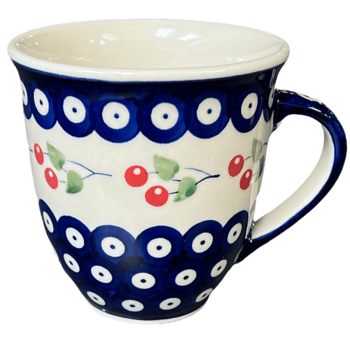 Mug, Mars Mug, 16 oz Large in "Cherry Dot" by Manufaktura | K106T-70WI