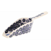A picture of a Polish Pottery 6" Scoop (Lily of the Valley) | L018T-ASD as shown at PolishPotteryOutlet.com/products/medium-scoop-lily-of-the-valley
