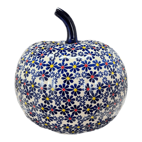 Polish Pottery Large Pumpkin (Field of Daisies) | L022S-S001 Additional Image at PolishPotteryOutlet.com
