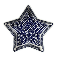 A picture of a Polish Pottery Star-Shaped Baker (Gothic) | M045T-13 as shown at PolishPotteryOutlet.com/products/star-shaped-bowl-baker-gothic-m045t-13