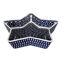A picture of a Polish Pottery Star-Shaped Baker (Gothic) | M045T-13 as shown at PolishPotteryOutlet.com/products/star-shaped-bowl-baker-gothic-m045t-13