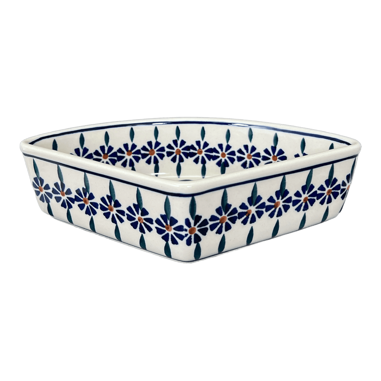 Bowl, Wedge-Shaped, 5" x 8.5" in "Floral Peacock" by Manufaktura | M048T-54KK