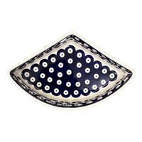 A picture of a Polish Pottery Wedge-Shaped Bowl (Mosquito) | M048T-70 as shown at PolishPotteryOutlet.com/products/wedge-shaped-bowl-mosquito-m048t-70
