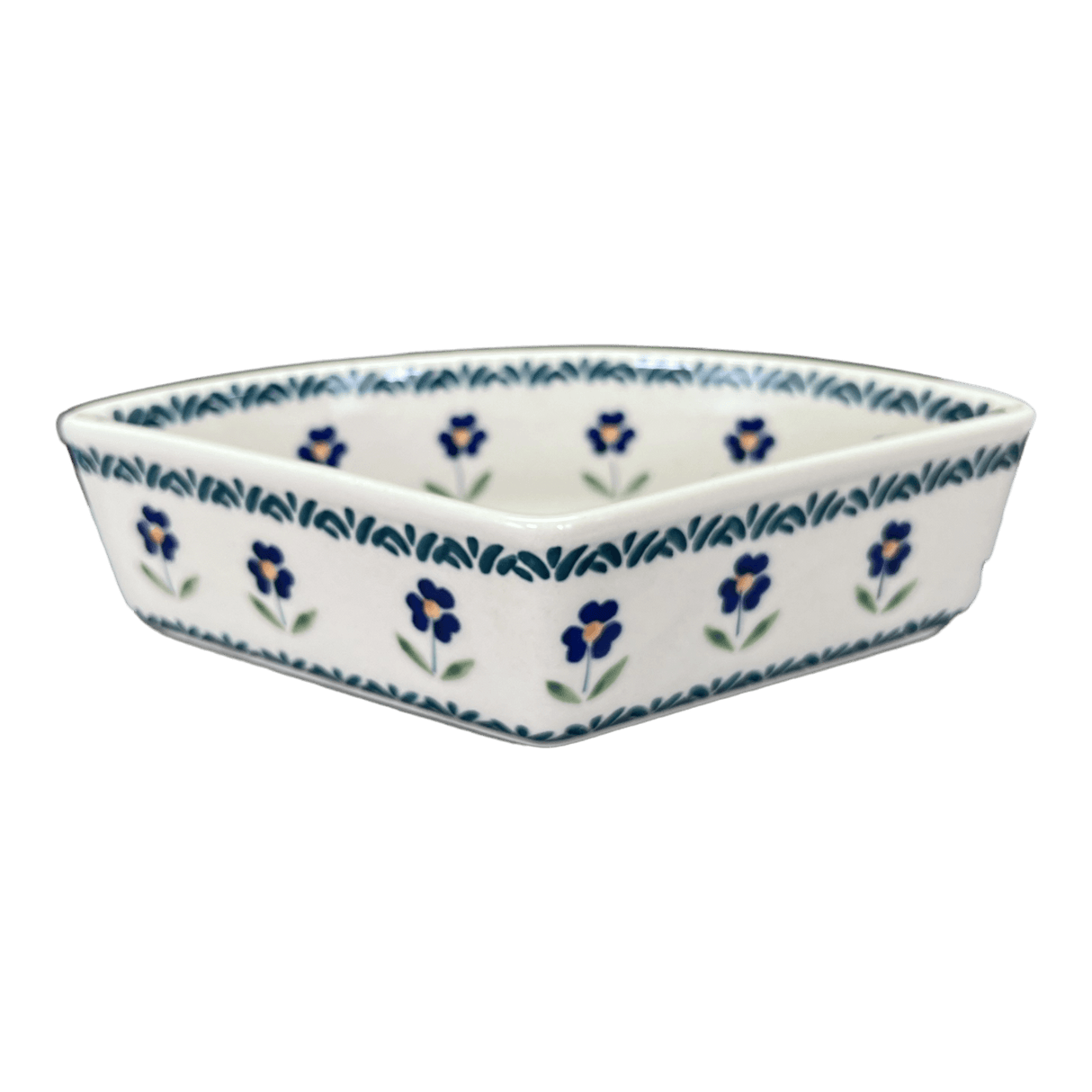 Bowl, Wedge-Shaped, 5" x 8.5" in "Forget Me Not" by Manufaktura | M048T-ASS