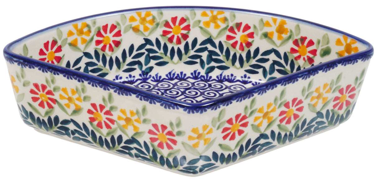 Bowl, Wedge-Shaped, 5" x 8.5" in "Flower Power" by Manufaktura | M048T-JS14