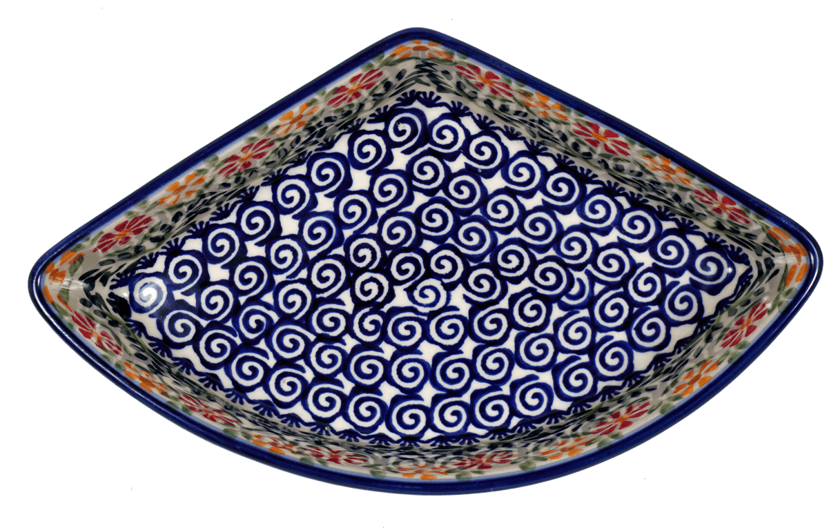Bowl, Wedge-Shaped, 5" x 8.5" in "Flower Power" by Manufaktura | M048T-JS14